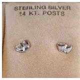 Sterling Silver Earrings with 14K Gold Posts