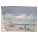 Seascape Painting on Canvas, Signed 