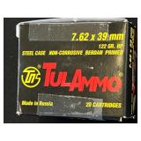 TulAmmo 7.62x39mm Steel Case Cartridges, 20 Ct