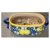 Ceramic Fruit Motif Bowl with Seashells