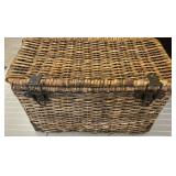 Woven Storage Basket With Metal Latches