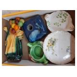 Ceramic Figurine, Bowls, and Plates Lot