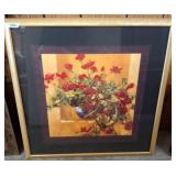 Framed Floral Artwork Signed and Dated 1993 w15