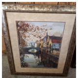 Framed Landscape Print, Signed, 38x47in w15