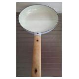 Blue Enamel Skillet with Wood Handle