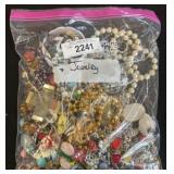 Costume Jewelry in Plastic Bag