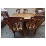 Oak Dining Table with Six Chairs