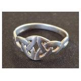Sterling Silver Celtic Knot Ring, Size 8.5