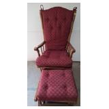 Wood Rocking Glider Chair with Ottoman
