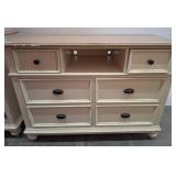 Cream-Finished Dresser with Six Drawers