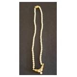 Monet Faux Pearl Necklace with Gold-Tone Accents