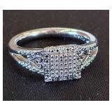 Sterling Silver Size 7 Ring with CZ Accents