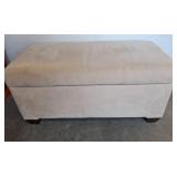 Beige Upholstered Storage Bench