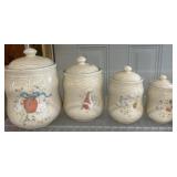 4 Ceramic Canisters with Goose Motif