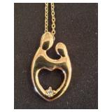 Sterling Pendant Necklace with Heart Motif