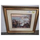 Framed Art Print with Cityscape Scene, 23x20