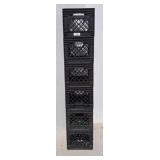 Stack of Black Plastic Milk Crates r1