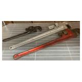 Three Adjustable Pipe Wrenches