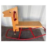 Wood and Metal Rocking Horse c2