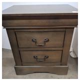 Wooden Two-Drawer Nightstand, 22x16x24