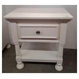 White Ashley Furniture Side Table with Drawer and
