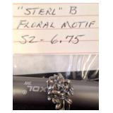 Sterling Silver Floral Motif Ring