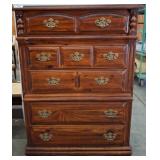Wooden Chest of Drawers with Brass Handles