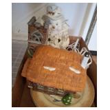 Ceramic Snowman, Plate, and Village Decor Bundle