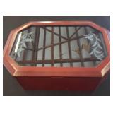 Wooden Musical Jewelry Box With Glass Lid