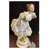 14-Inch Dresden Porcelain Ballerina Figurine