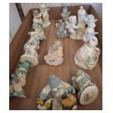 Ceramic Snowman and Angel Figurines