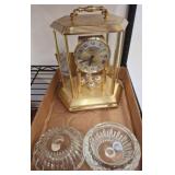 Bucherer Quartz Clock with Crystal Bowls
