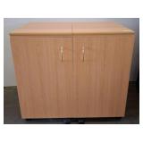 Wood Sewing Cabinet with Storage and Accessories