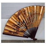 Painted Decorative Folding Fan with Bird Motif w10