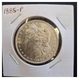 1885-P Morgan Silver Dollar in Holder