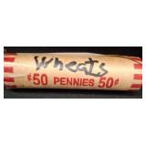 Roll of Wheat Pennies ï¿½ $0.50 Face Value