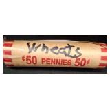 Roll of Wheat Pennies ï¿½ $0.50 Face Value