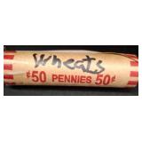 Roll of Wheat Pennies - $0.50 Face Value