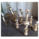 Two Brass and Metal Chandeliers c2