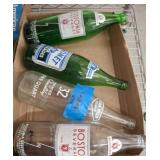 Four Vintage Glass Soda Bottles