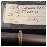 14K Gold Diamond Band, 0.35 Carats, Size 7