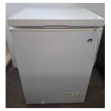 White Chest Freezer with Wire Storage Basket