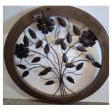 Circular Wall Decor With Floral Metalwork
