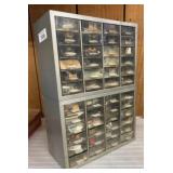 Two Steel Hardware Organizers With Contents