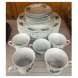 Holiday-Themed China Cups and Plates Set