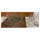 Holiday Glassware Set with Holly Design