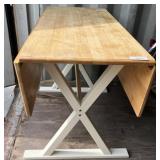 Drop-Leaf Wooden Table with X-Shaped Base c4