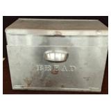 Metal Bread Box with Hinged Lid