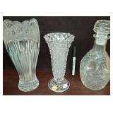 Crystal Vases and Decanter Assortment