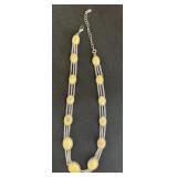 Multi-Strand Iridescent Yellow Necklace